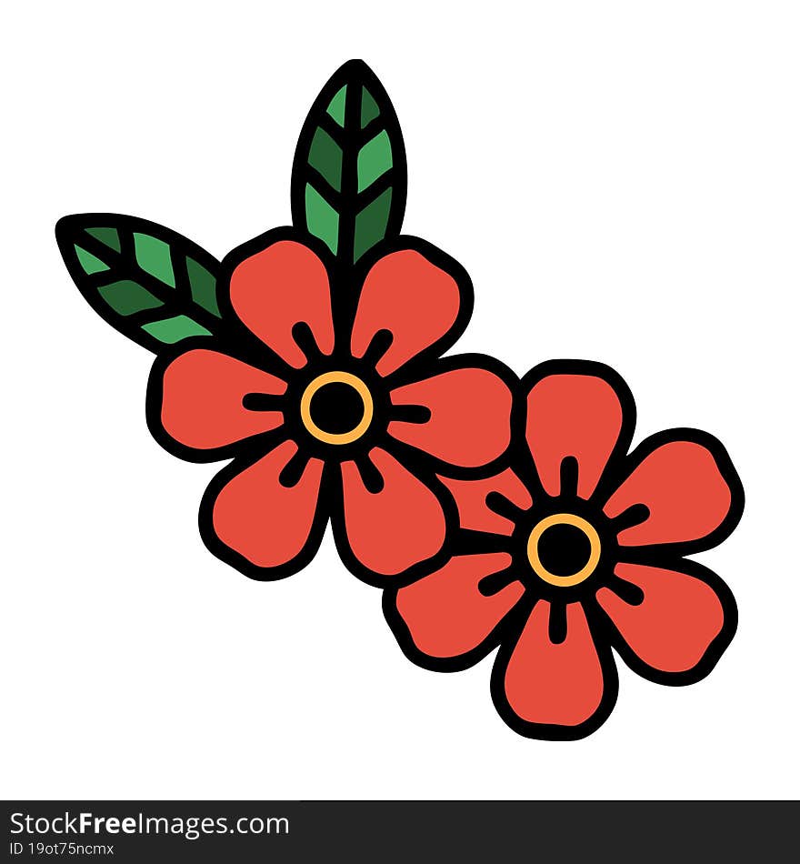 traditional tattoo of a flower