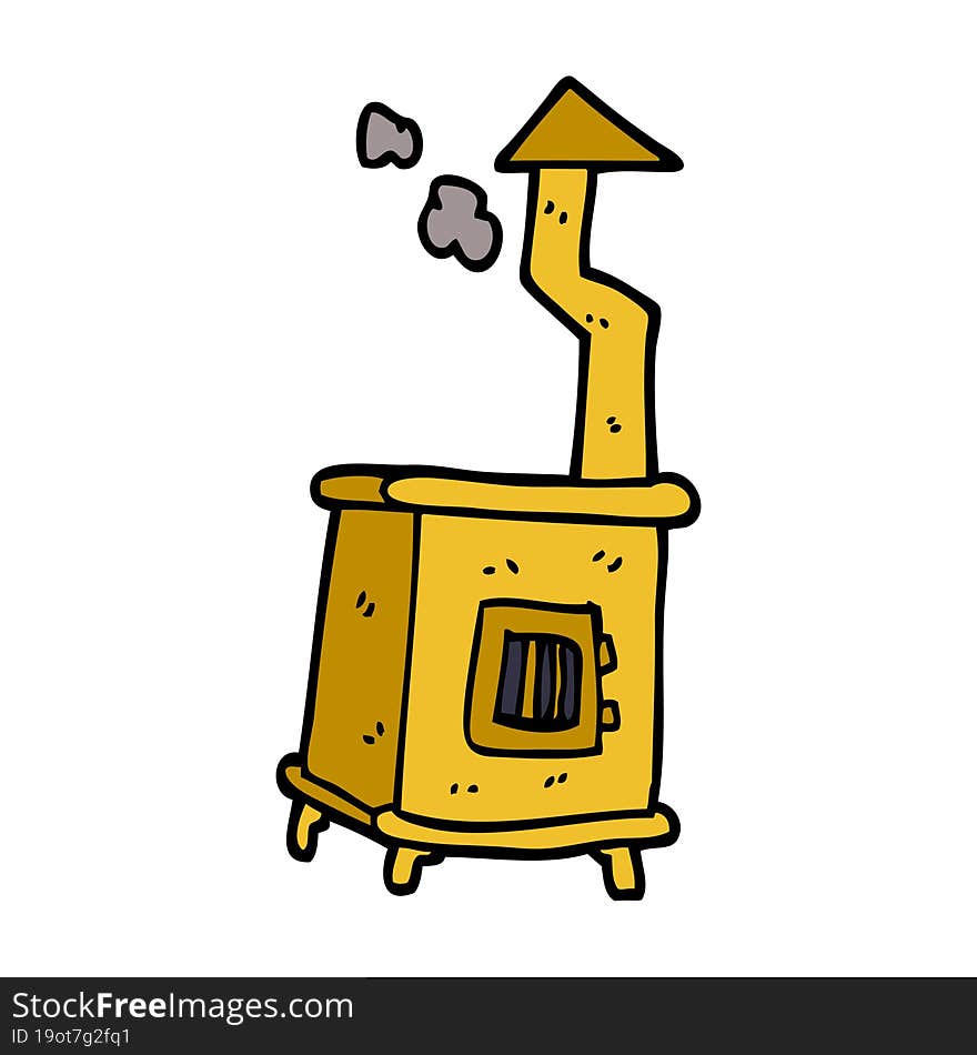 cartoon doodle old wood burner