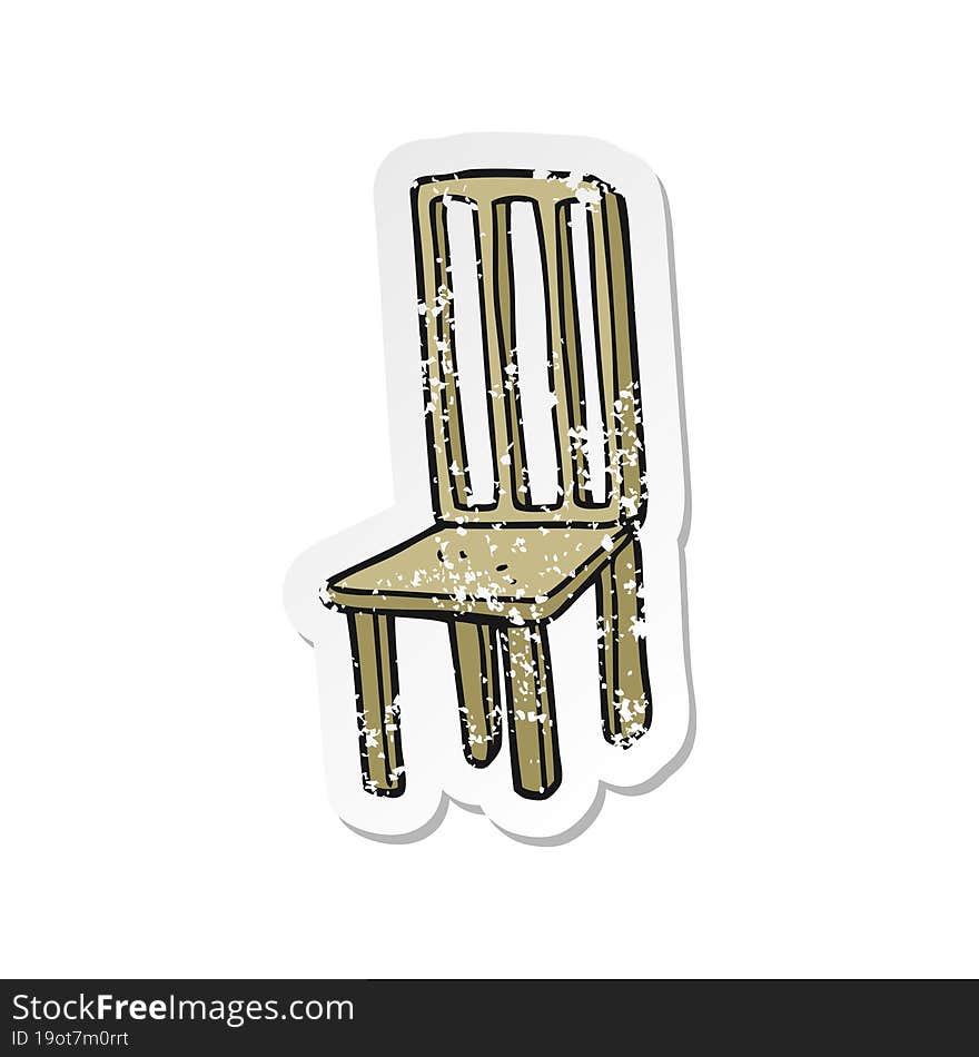 Retro Distressed Sticker Of A Cartoon Chair