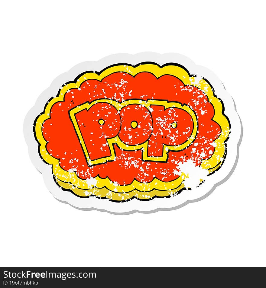 retro distressed sticker of a cartoon POP symbol