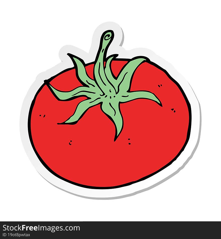 sticker of a cartoon tomato