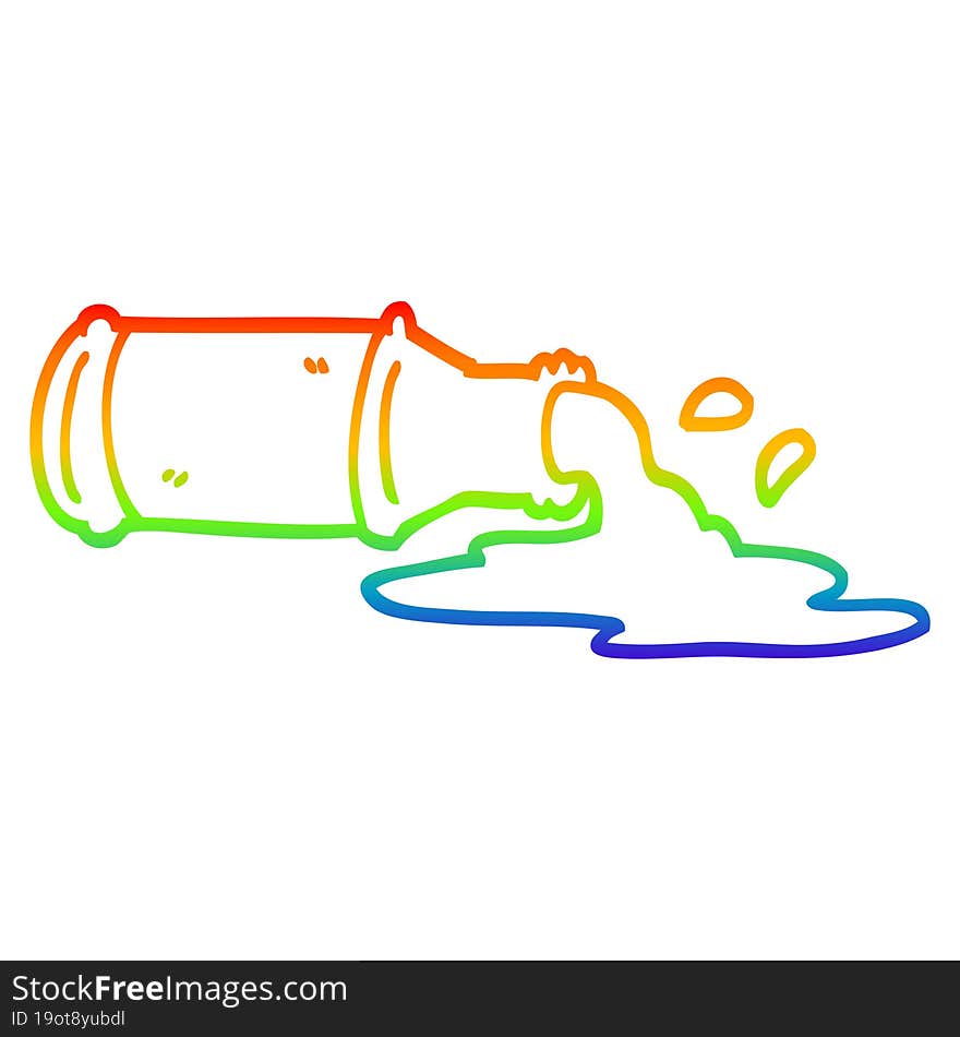 rainbow gradient line drawing cartoon spilled beer