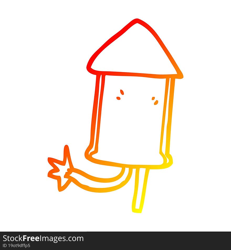 Warm Gradient Line Drawing Cartoon Firework