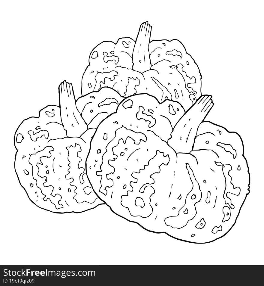 Black And White Cartoon Squash