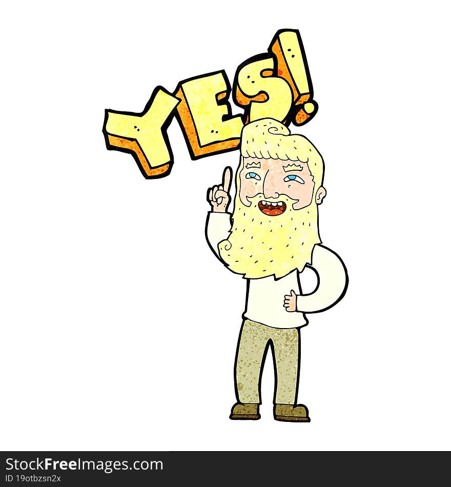 Cartoon Man Shouting YES