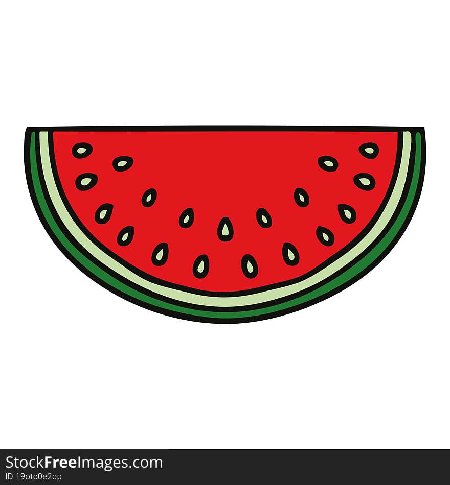 Quirky Hand Drawn Cartoon Watermelon