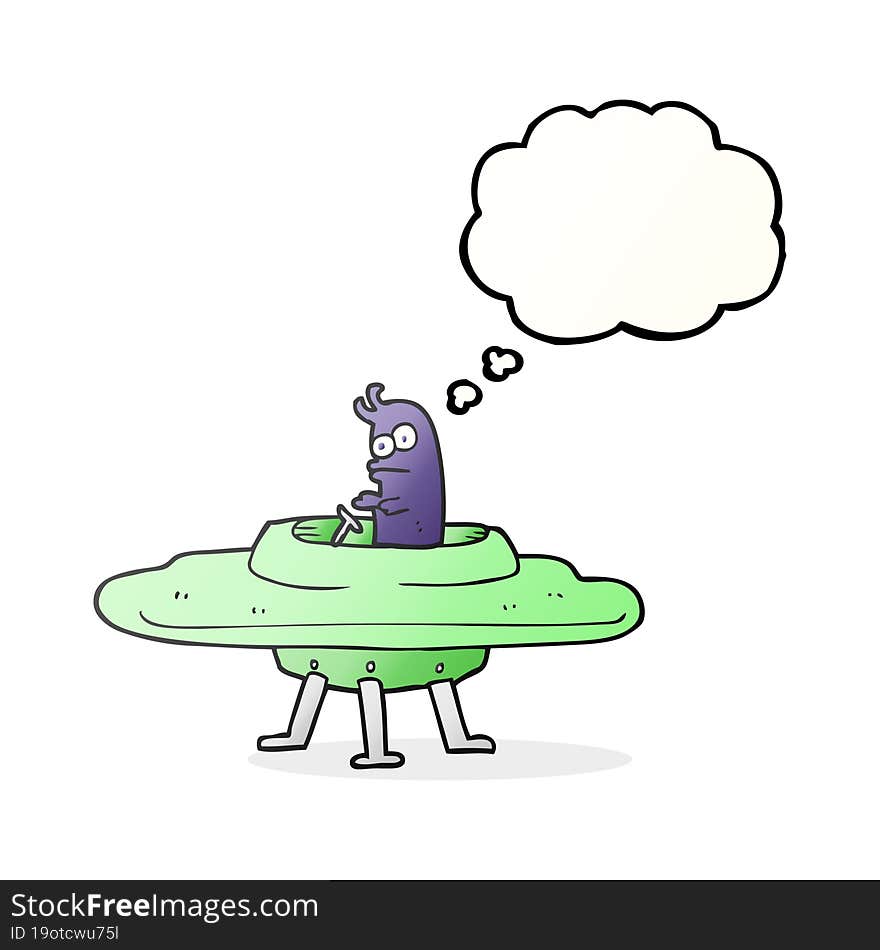 thought bubble cartoon flying saucer