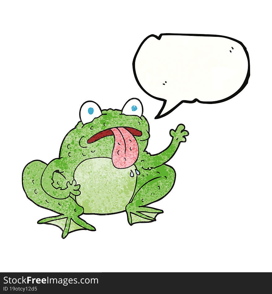 freehand speech bubble textured cartoon frog