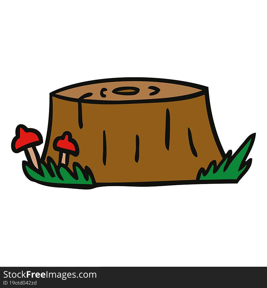 cartoon doodle of a tree log