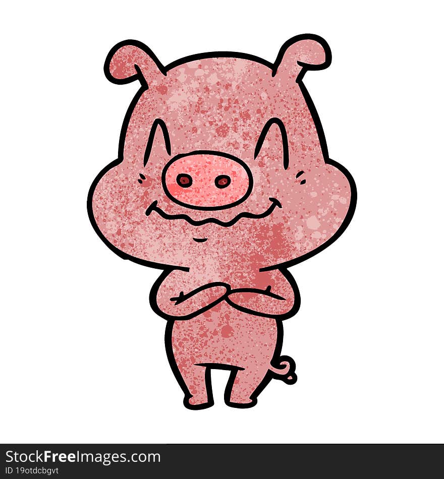 nervous cartoon pig. nervous cartoon pig