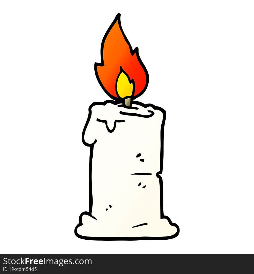 cartoon doodle lit candle