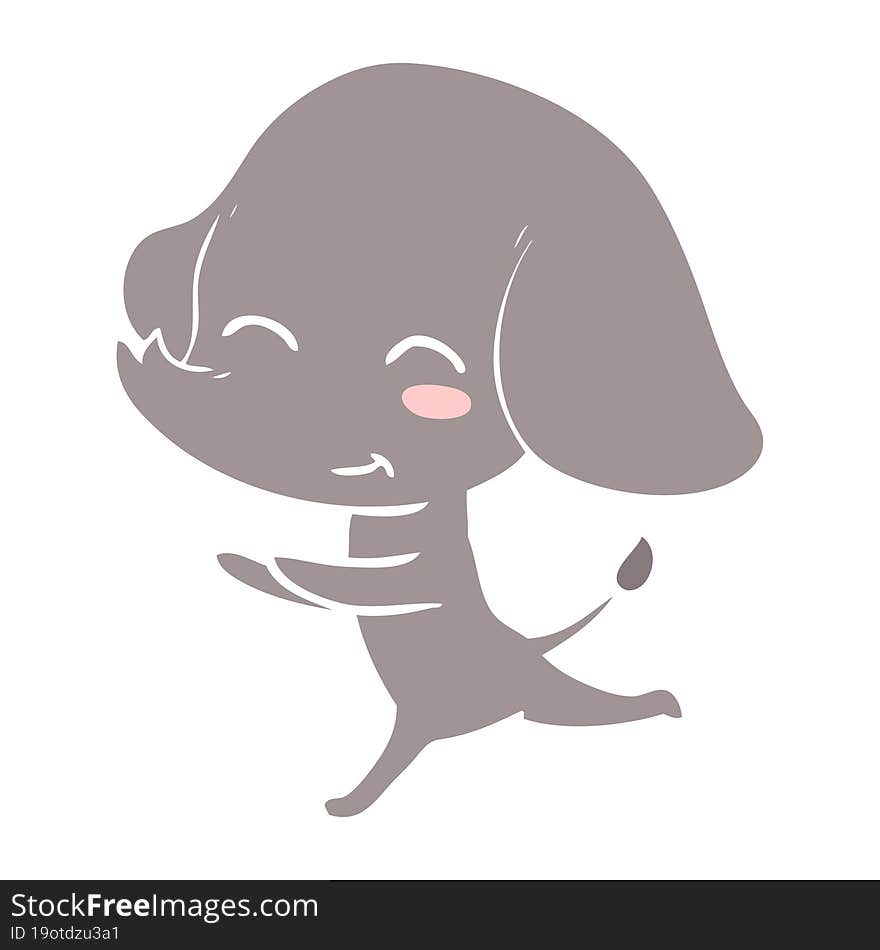 cute flat color style cartoon elephant running