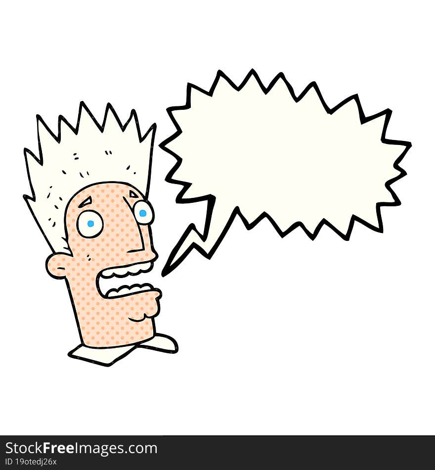 Comic Book Speech Bubble Cartoon Shocked Man