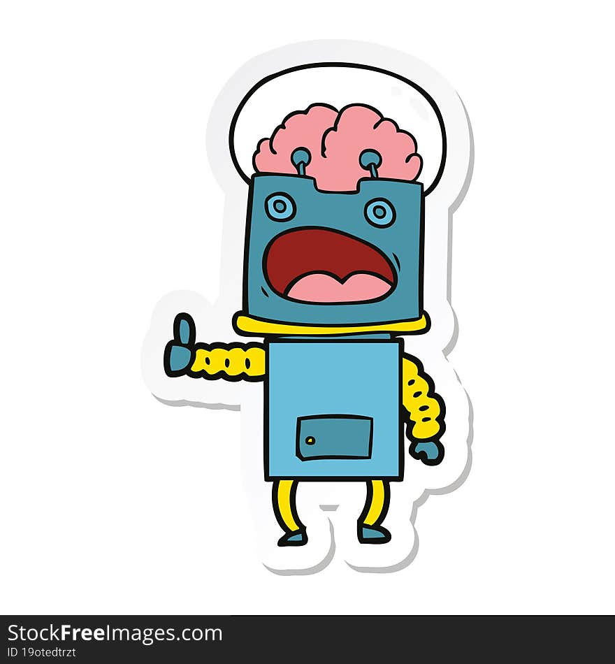 sticker of a cartoon robot