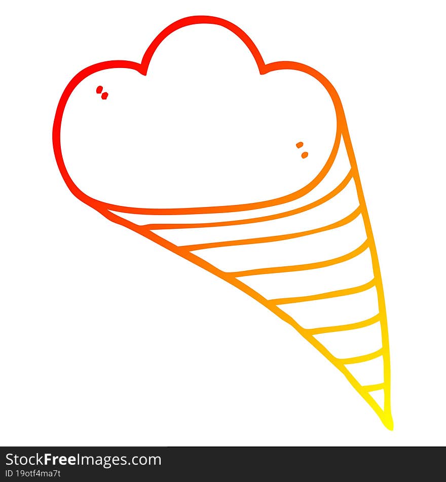 warm gradient line drawing cartoon decorative cloud element