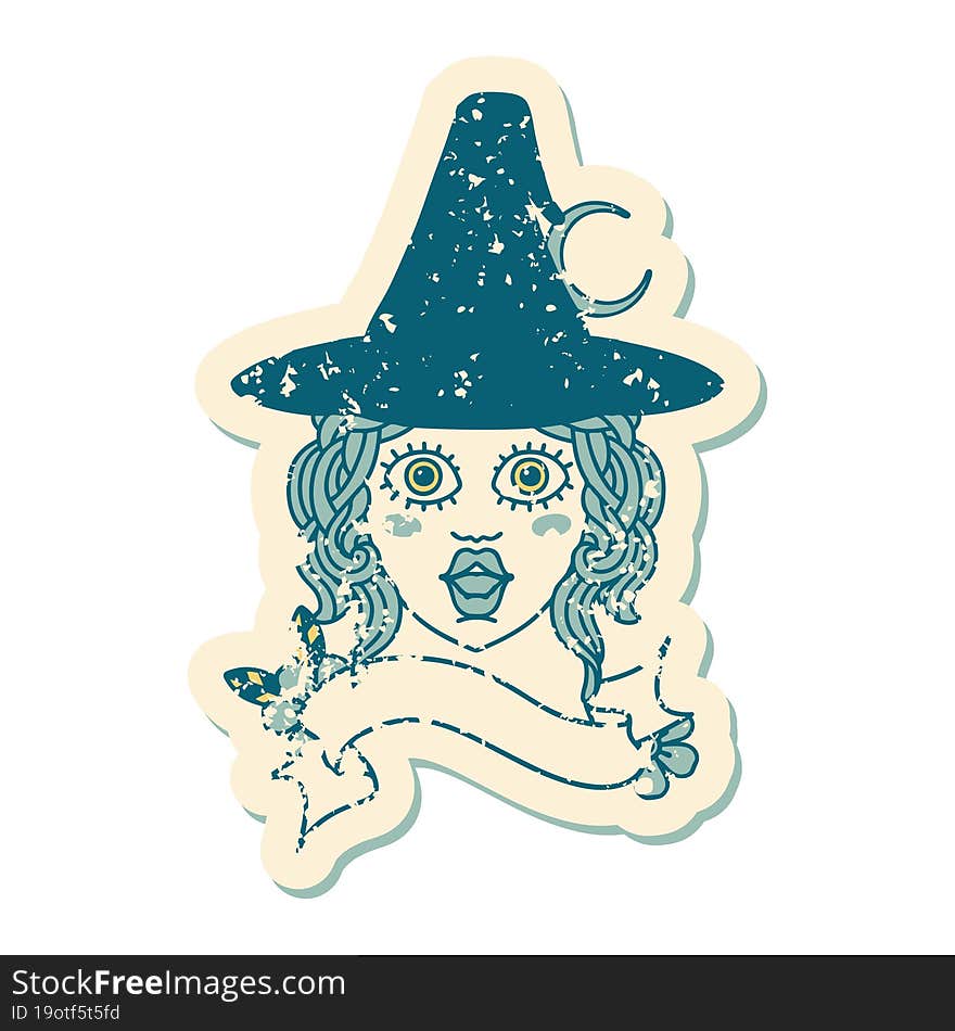 human witch character face illustration