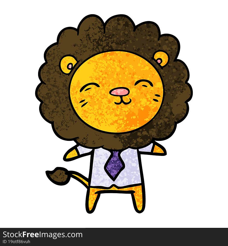 cartoon lion in business clothes. cartoon lion in business clothes