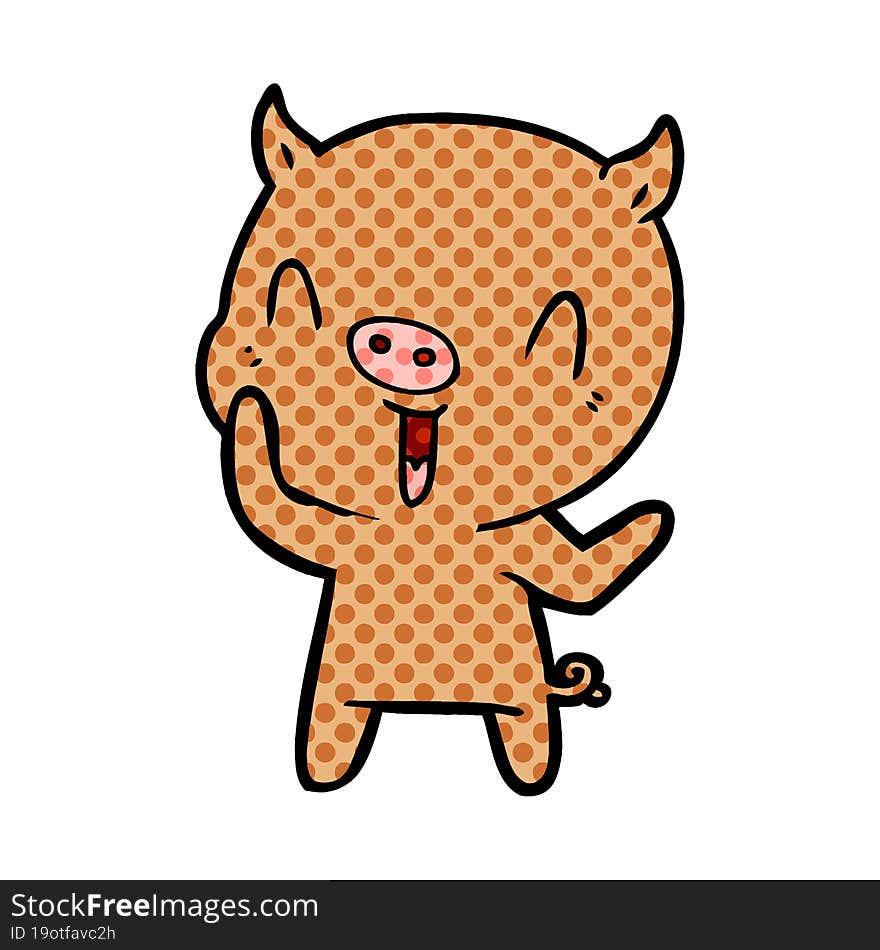 happy cartoon pig. happy cartoon pig