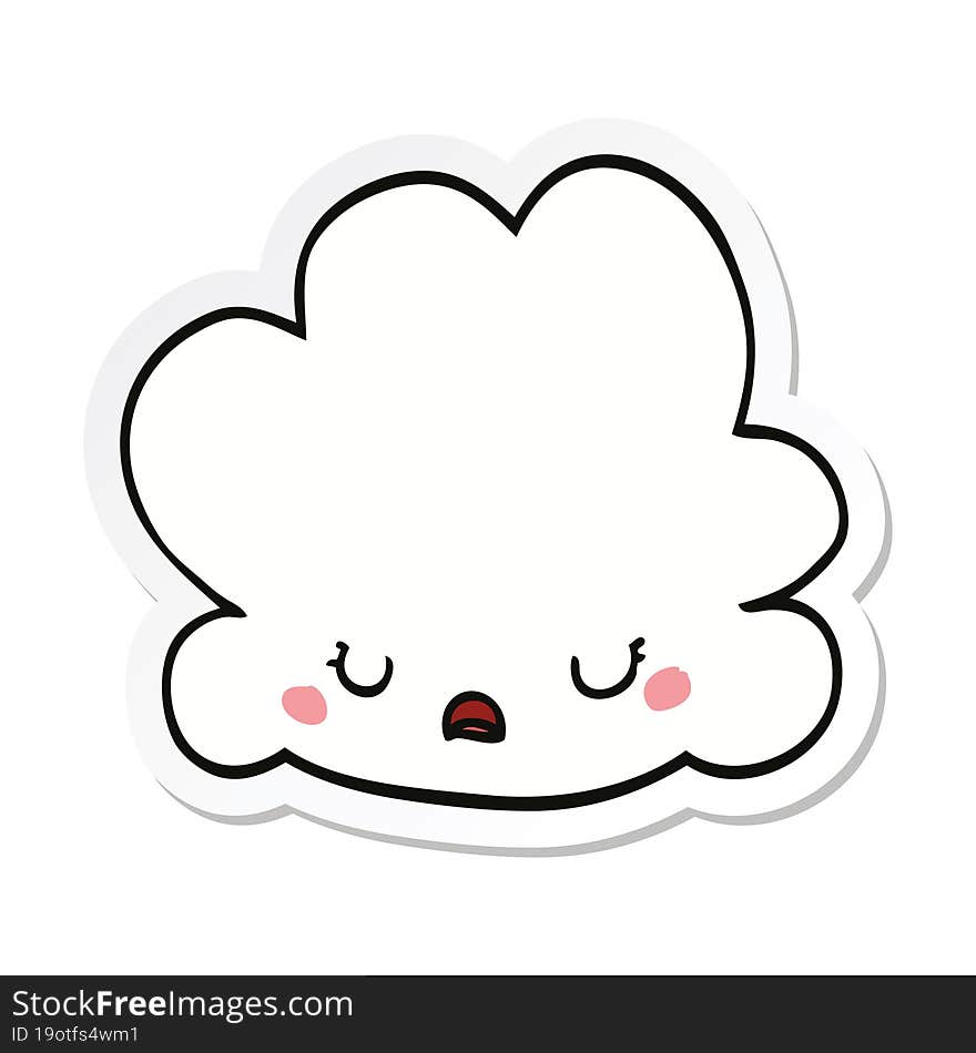 sticker of a cute cartoon cloud