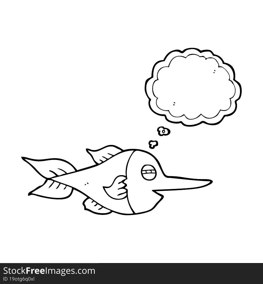 thought bubble cartoon swordfish