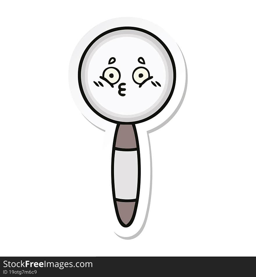 Sticker Of A Cute Cartoon Magnifying Glass