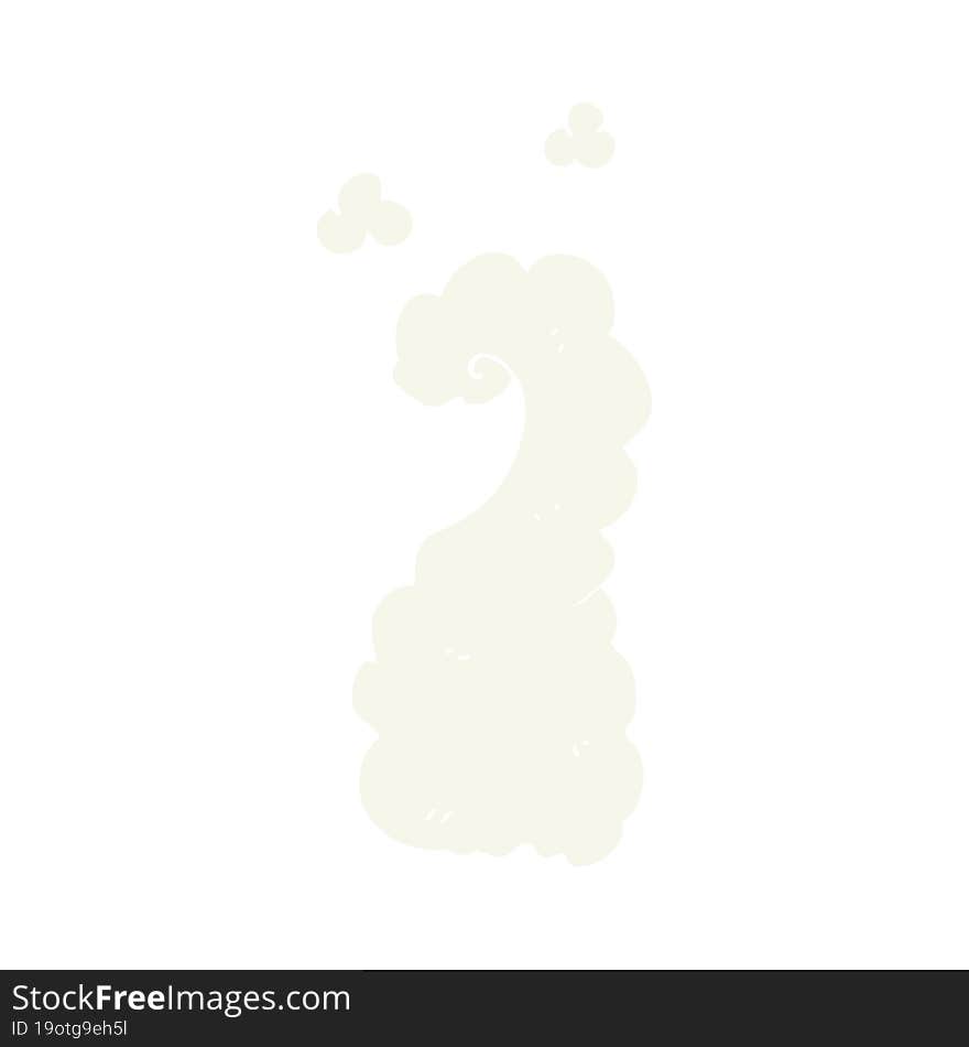 Flat Color Illustration Of A Cartoon Puff Of Smoke