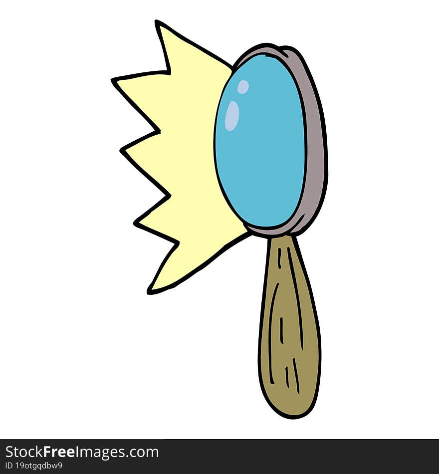 cartoon doodle magnifying glass