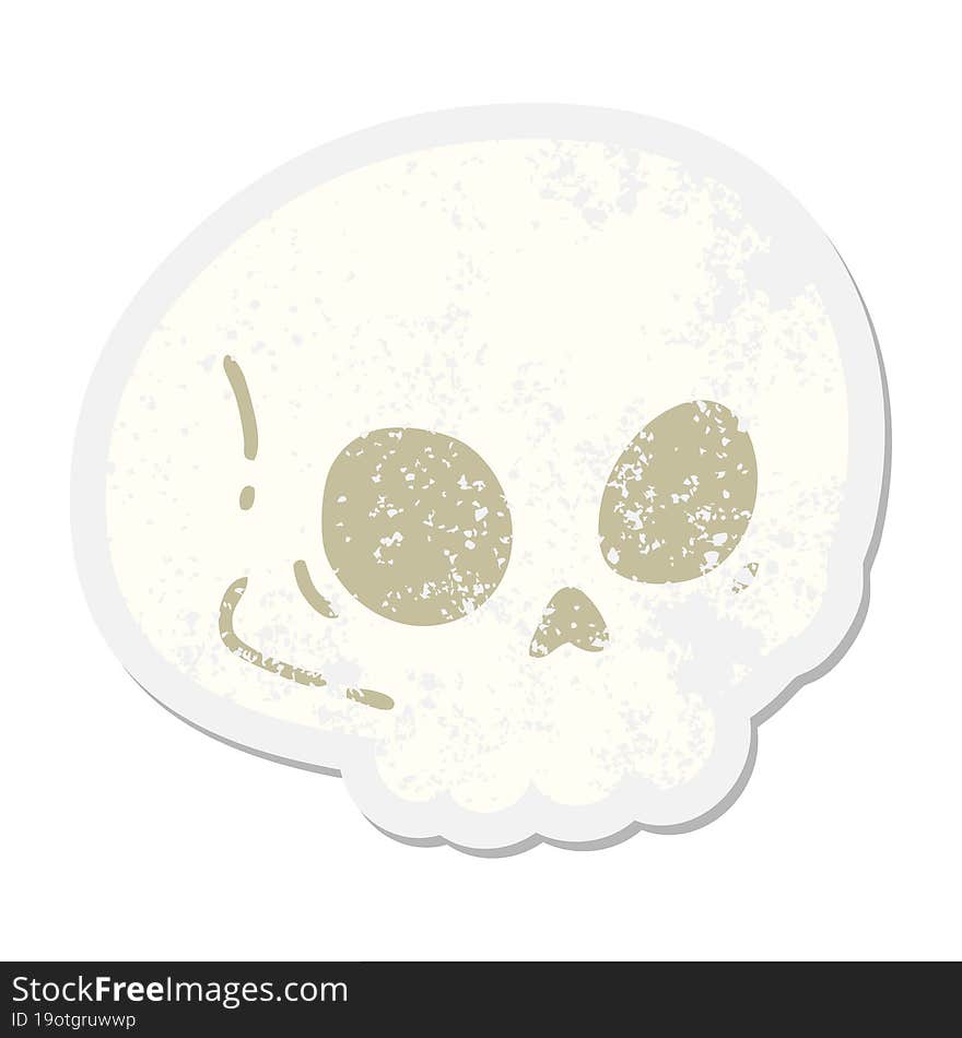 spooky skull grunge sticker