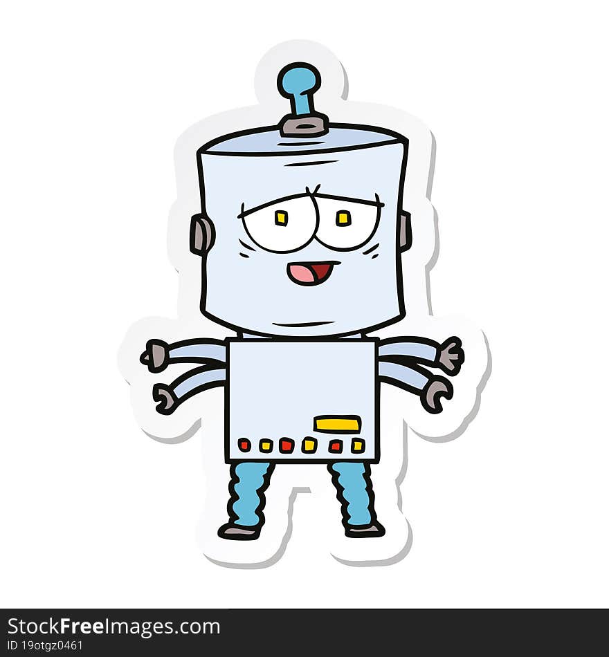 sticker of a cartoon robot