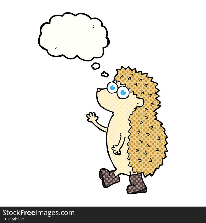 cute thought bubble cartoon hedgehog