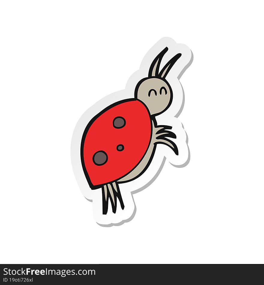 sticker of a cartoon ladybug