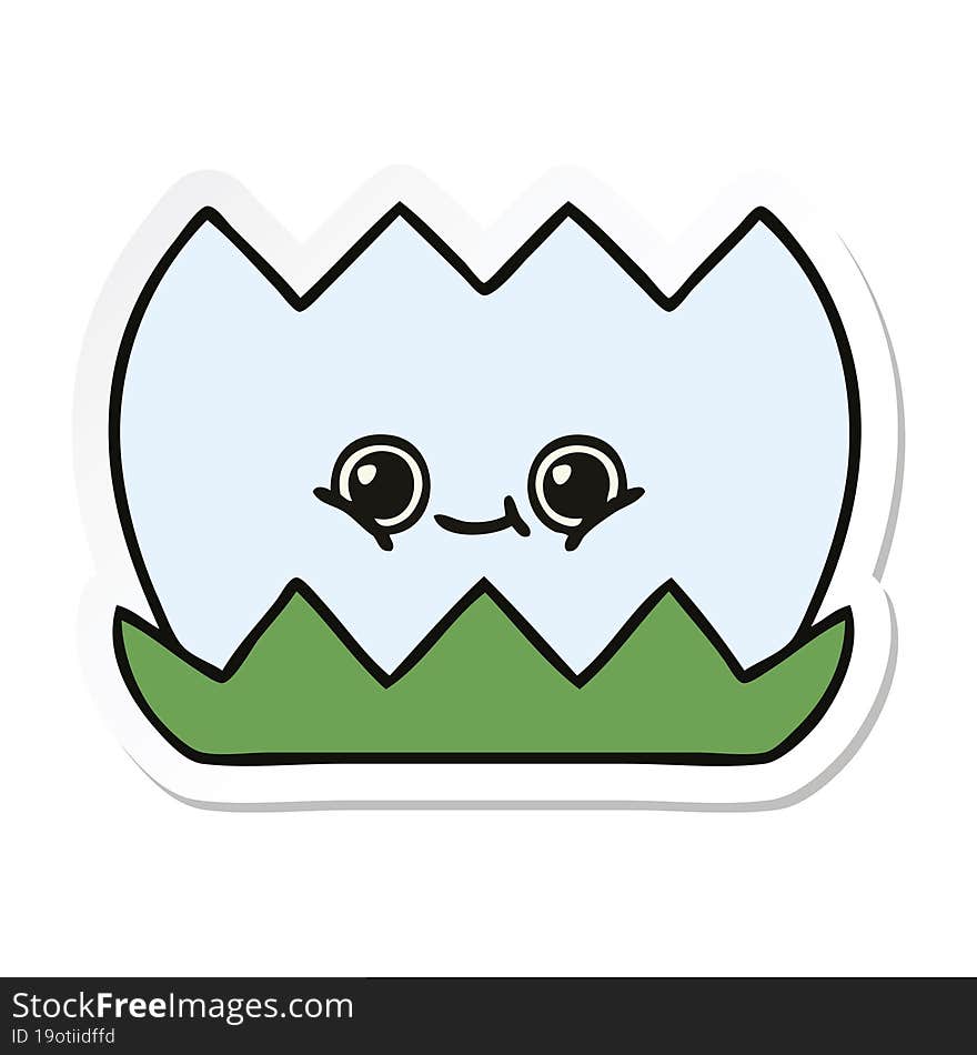 sticker of a cute cartoon water lilly