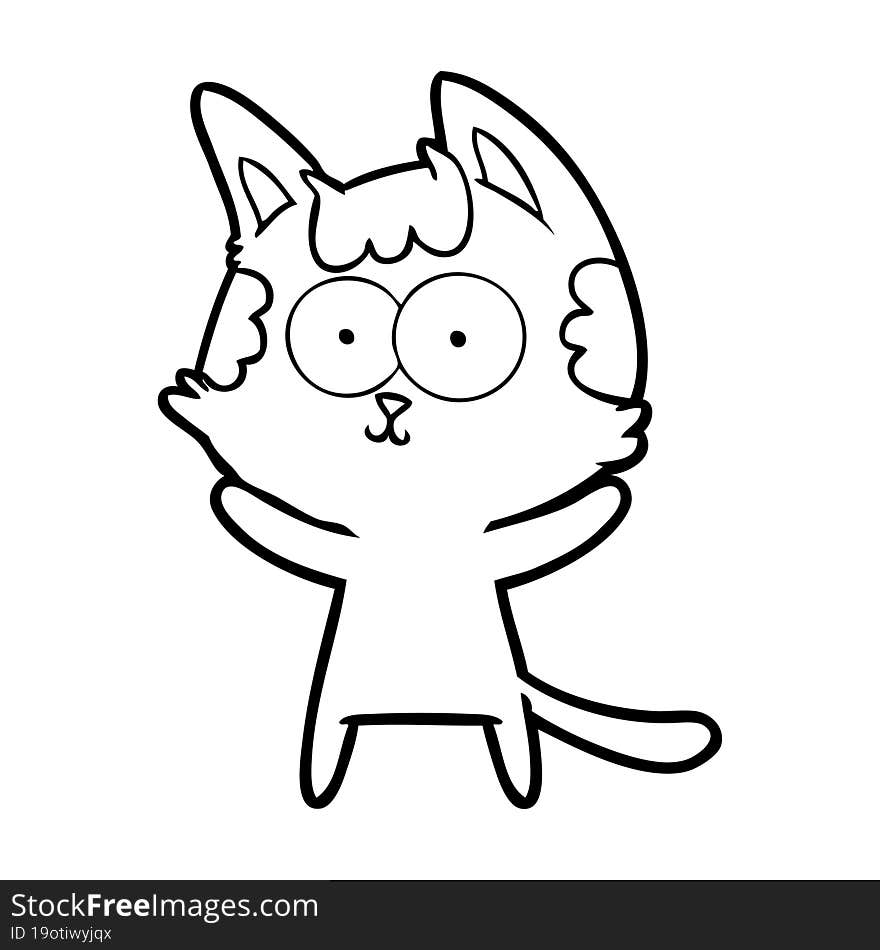 happy cartoon cat. happy cartoon cat