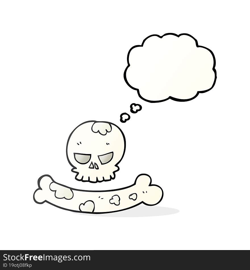 Thought Bubble Cartoon Skull And Bone Symbol