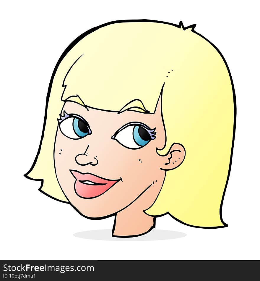 cartoon happy female face