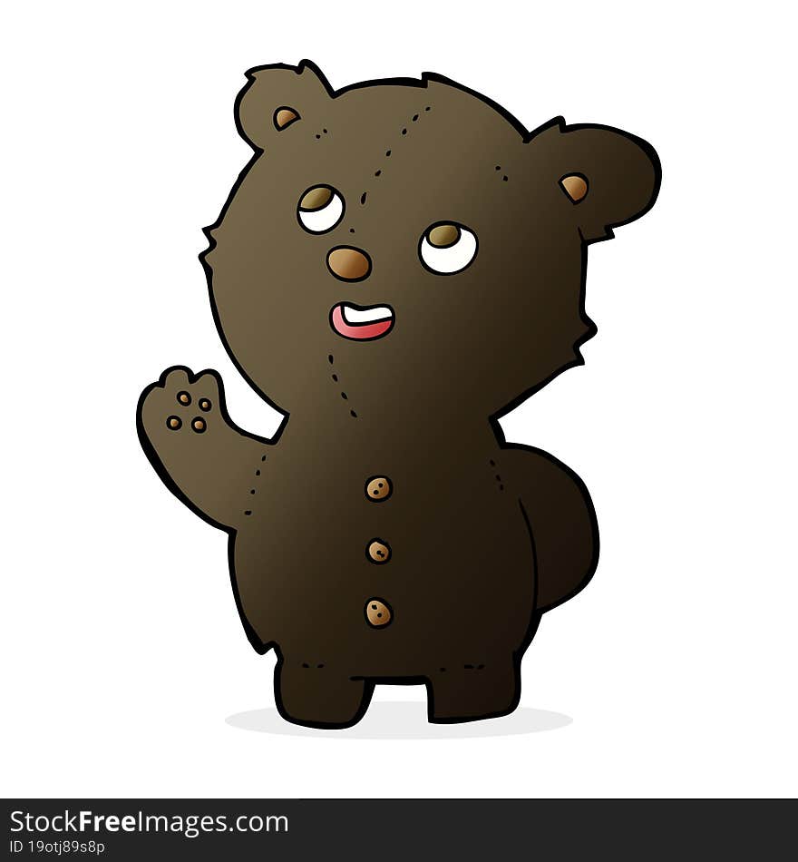 Cartoon Cute Black Bear Cub