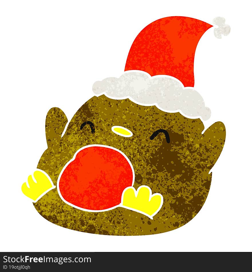 christmas retro cartoon of kawaii penguin