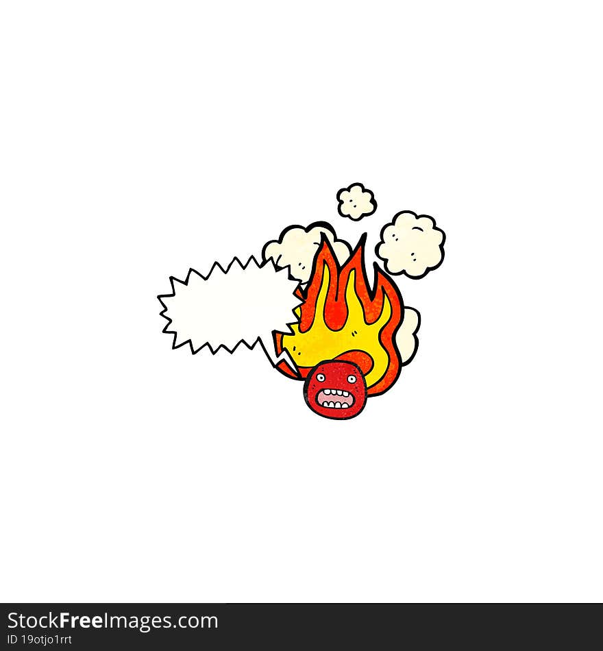 flaming emoticon face cartoon (raster version