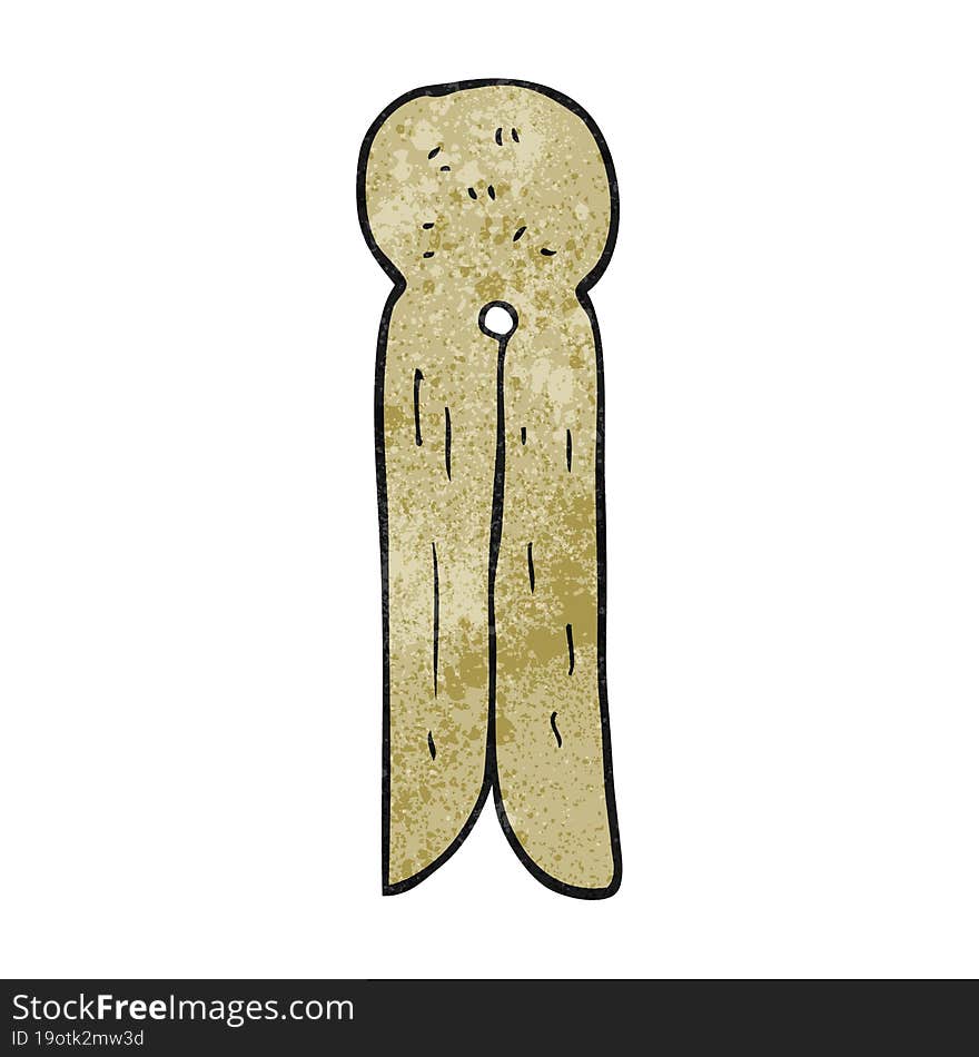 textured cartoon old style wooden peg