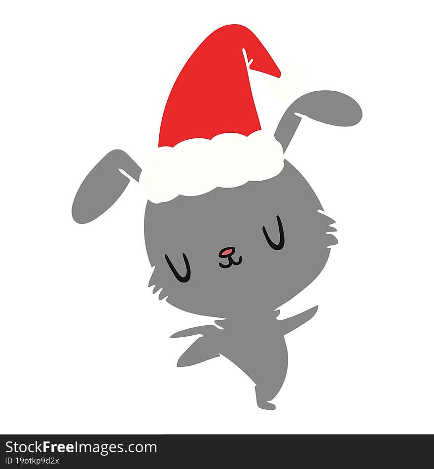 hand drawn christmas cartoon of kawaii rabbit