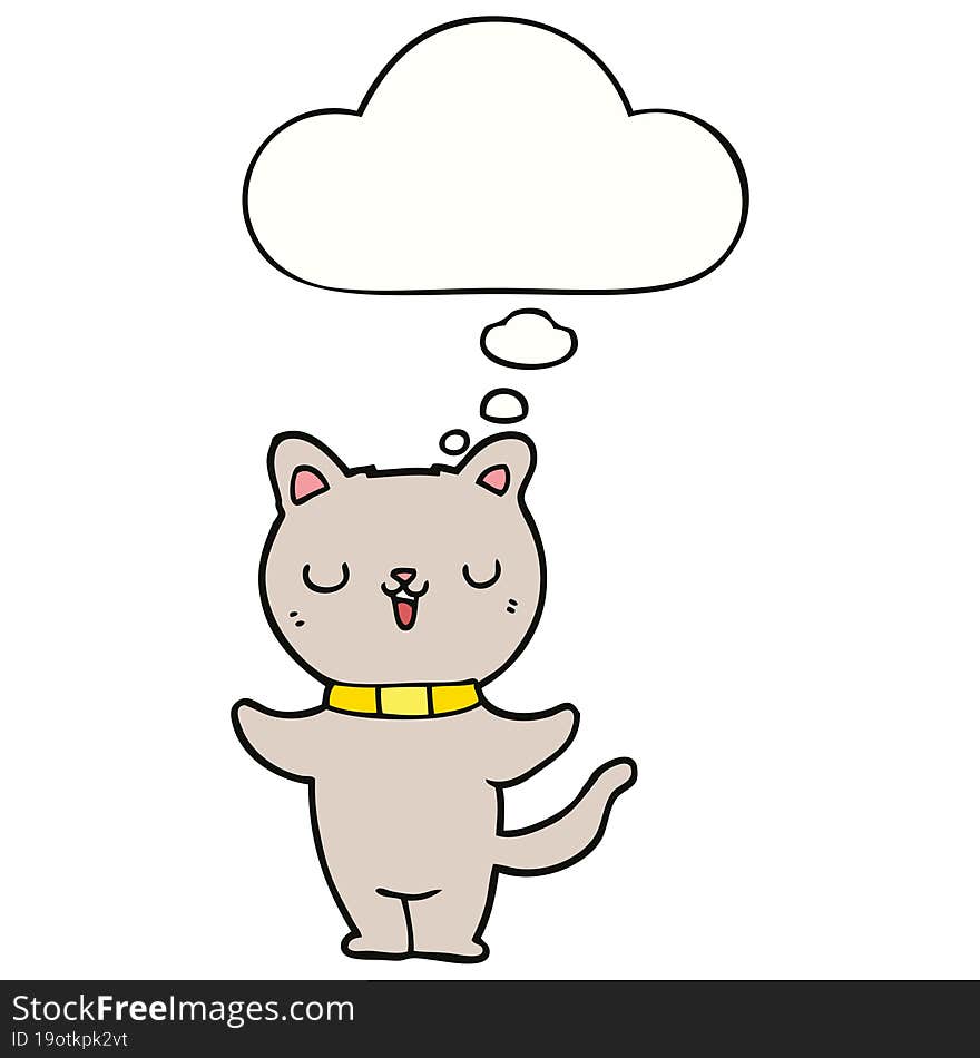 cartoon cat and thought bubble