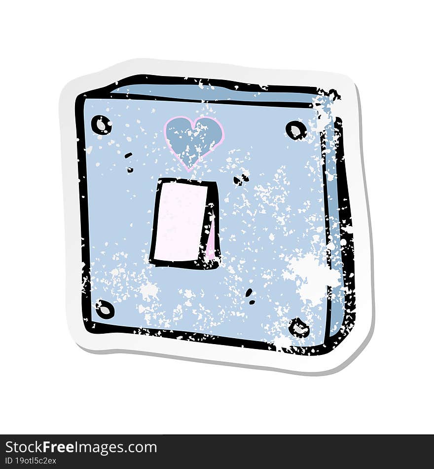 Retro Distressed Sticker Of A Cartoon Turn Me On Light Switch