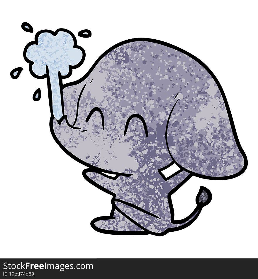 cute cartoon elephant spouting water. cute cartoon elephant spouting water