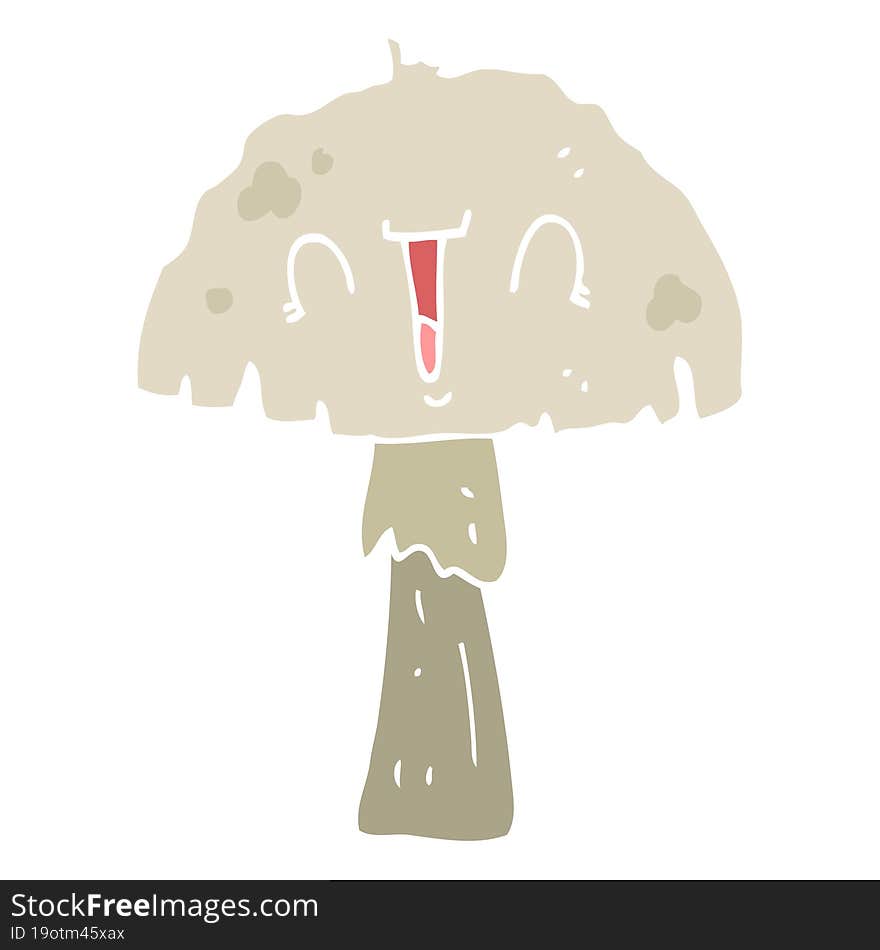 flat color style cartoon mushroom