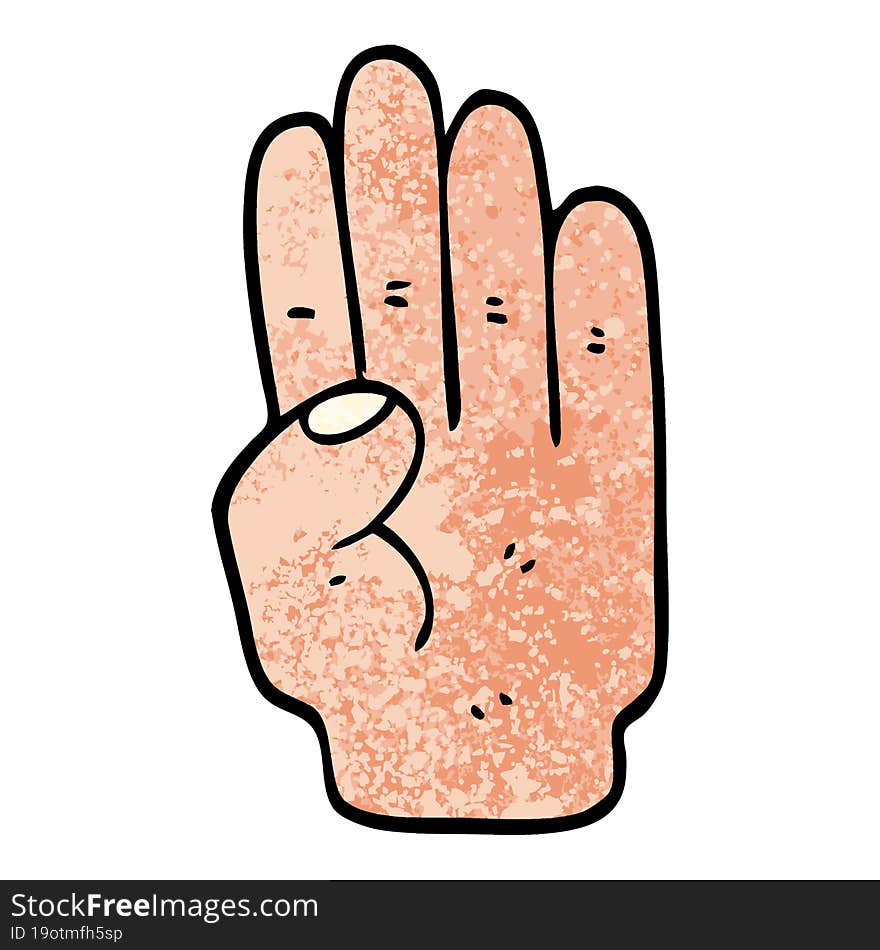 Grunge Textured Illustration Cartoon Hand