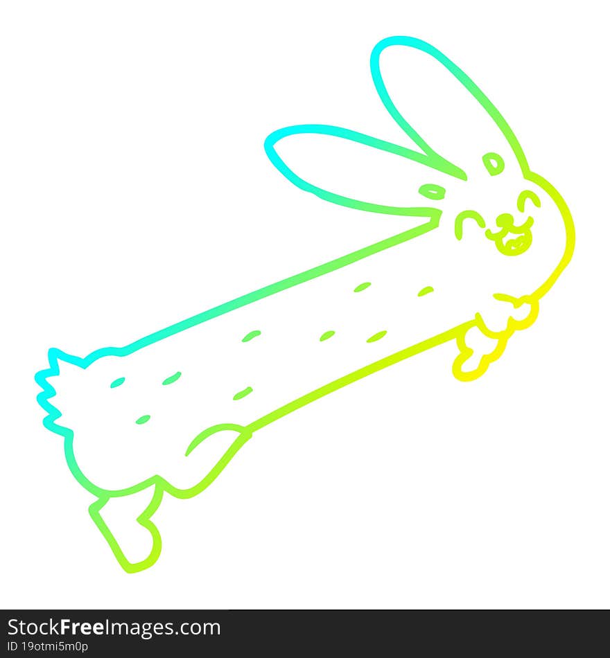 cold gradient line drawing funny cartoon rabbit