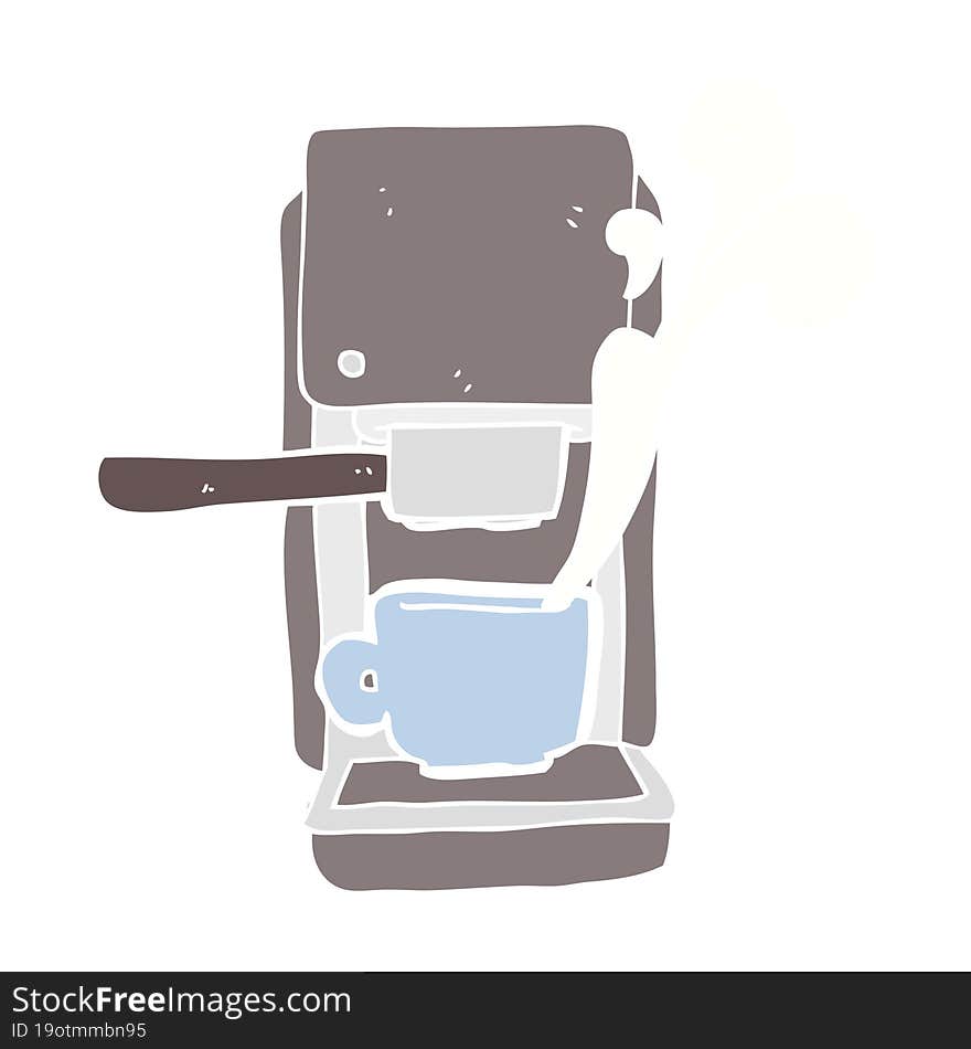 flat color illustration of espresso maker. flat color illustration of espresso maker