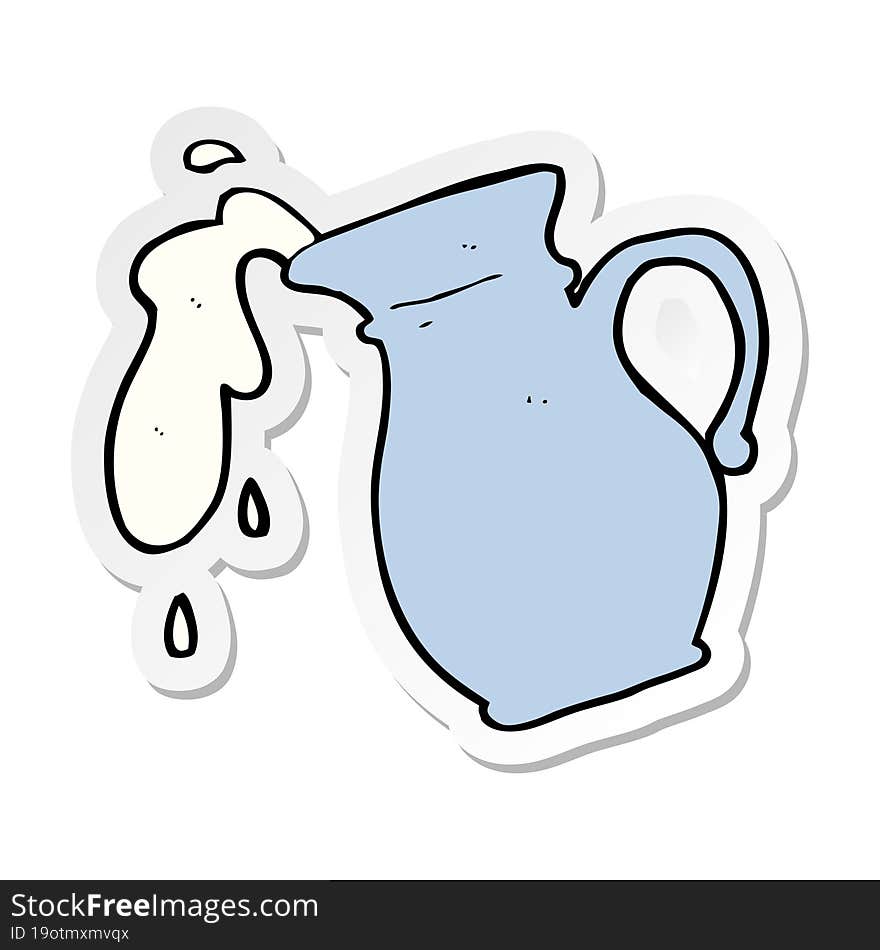 sticker of a cartoon milk jug