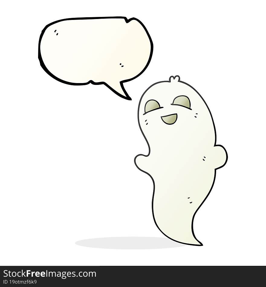 freehand drawn speech bubble cartoon halloween ghost