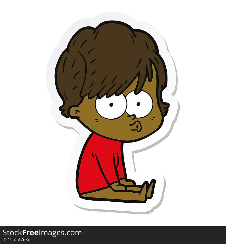 sticker of a cartoon woman